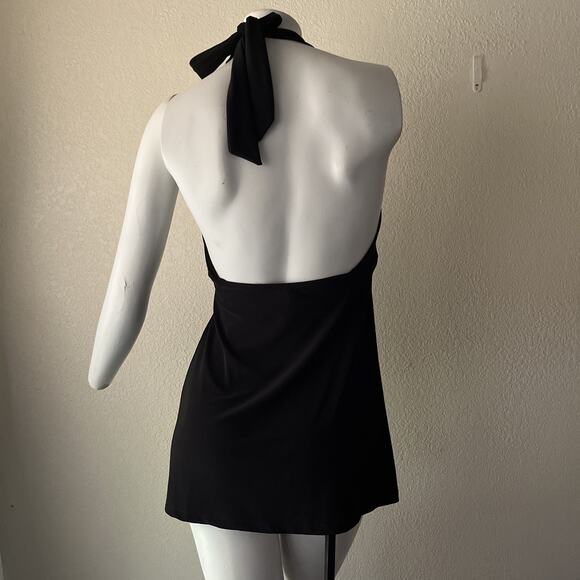 Wet Seal Vintage Y2K Black Rhinestone Halter whimsygoth Top S holiday party top - Picture 9 of 13